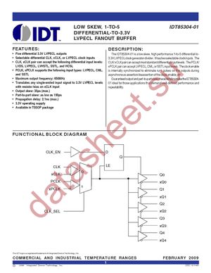 IDT85304-01PGG datasheet  